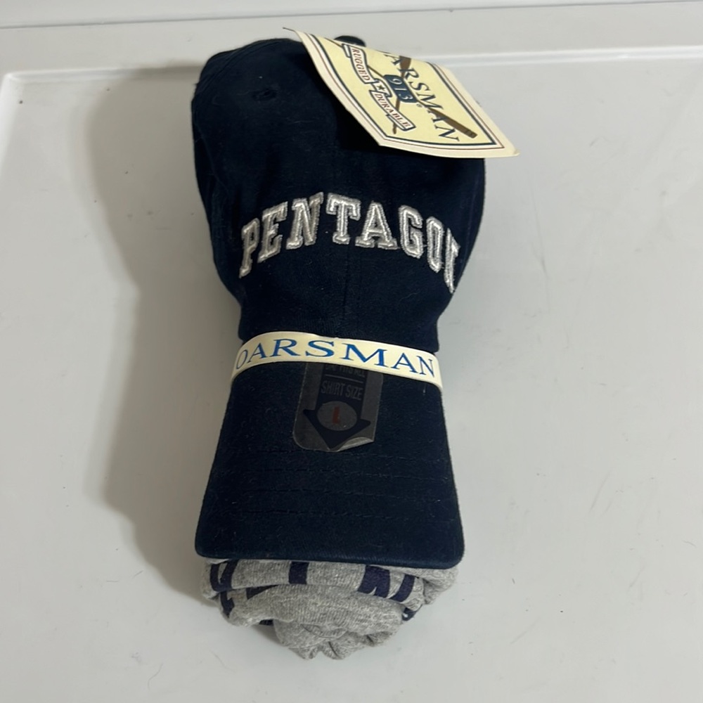 Package 2 for 1 Navy Hat OS & Grey TShirt Large with Pentagon Logo